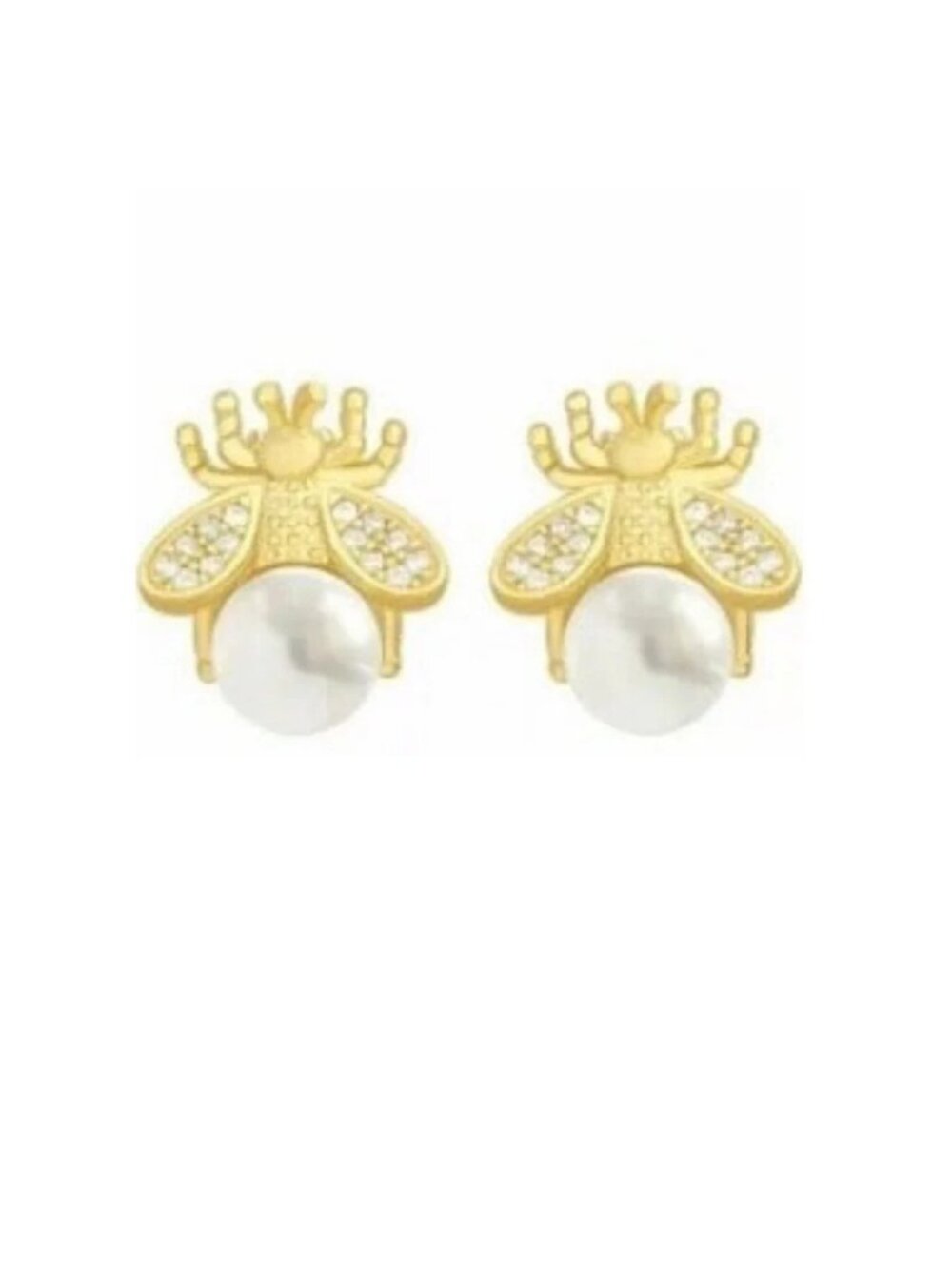 NEW ~ 🐝 BEE FAUX PEARL STUD EARRINGS